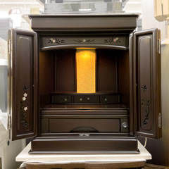 16号 紫檀調ラデン照明の正面写真